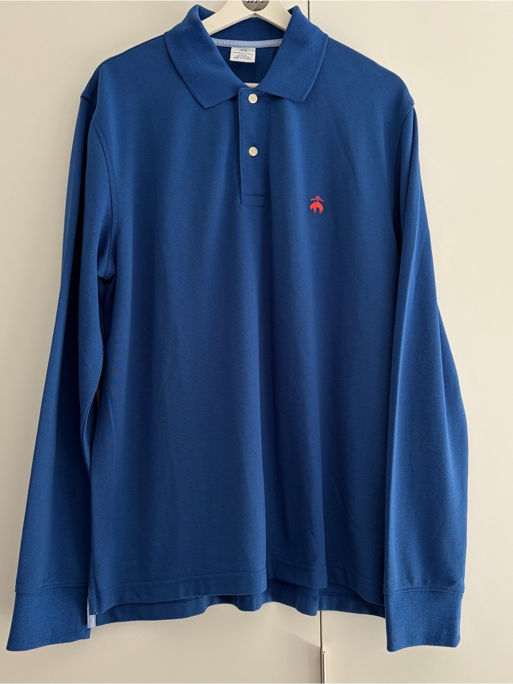 Brooks Brothers Men's Long Sleeve Pique Polo Shirt - Blue